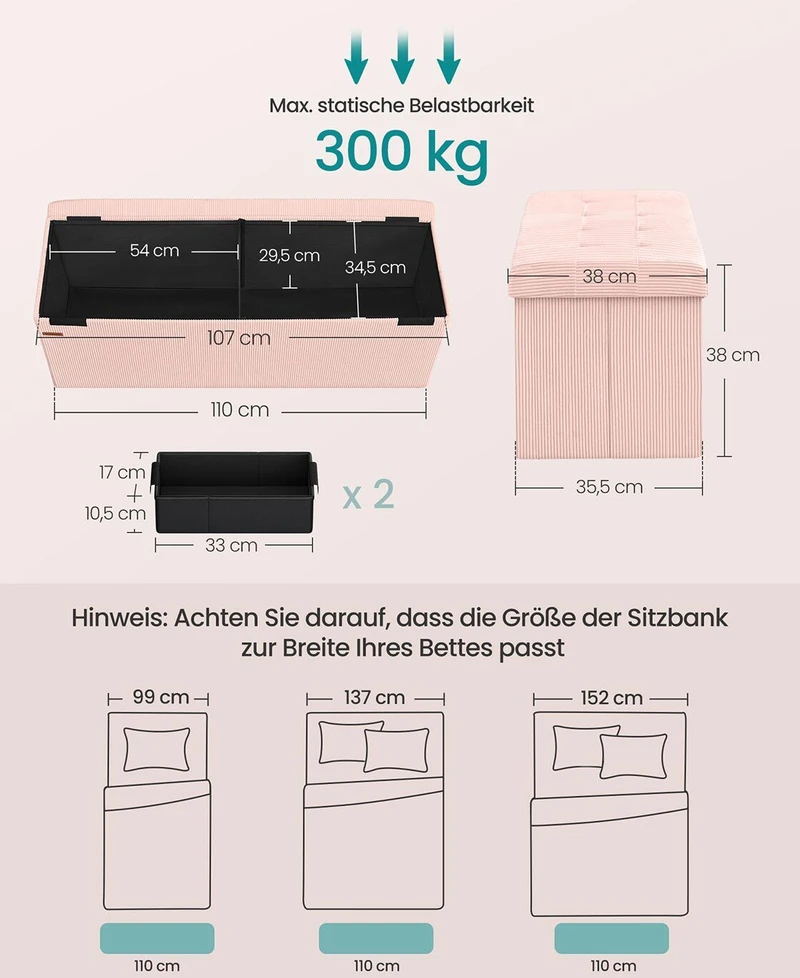 Songmics Pufas, 110 cm