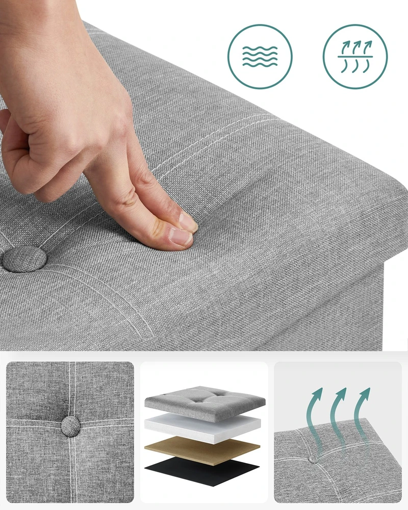 Songmics Sulankstomas suolas 110 x 38 x 38 cm