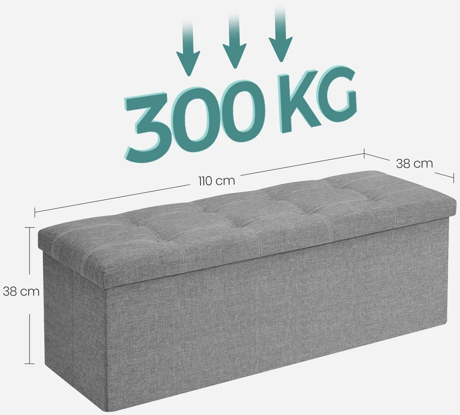 Songmics Sulankstomas suolas 110 x 38 x 38 cm