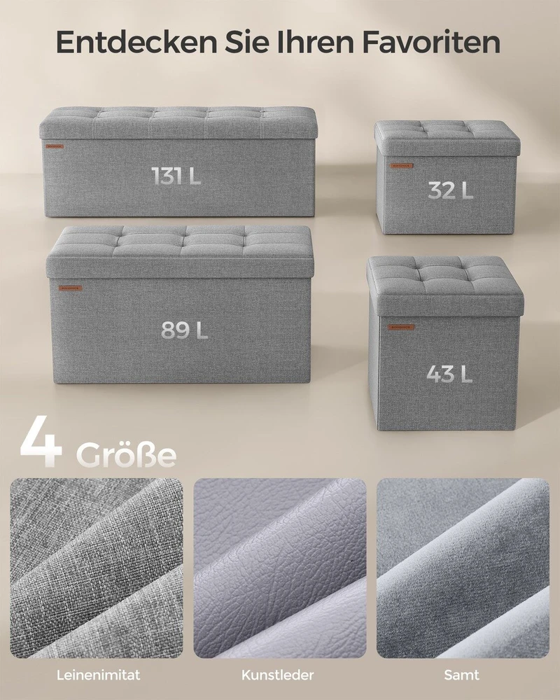 Songmics Sulankstomas suolas 110 x 38 x 38 cm