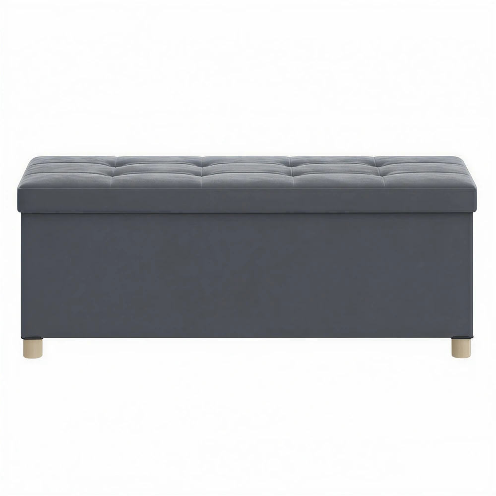 Songmics Pufas su daiktadėže 38 x 110 x 40 cm pilkas
