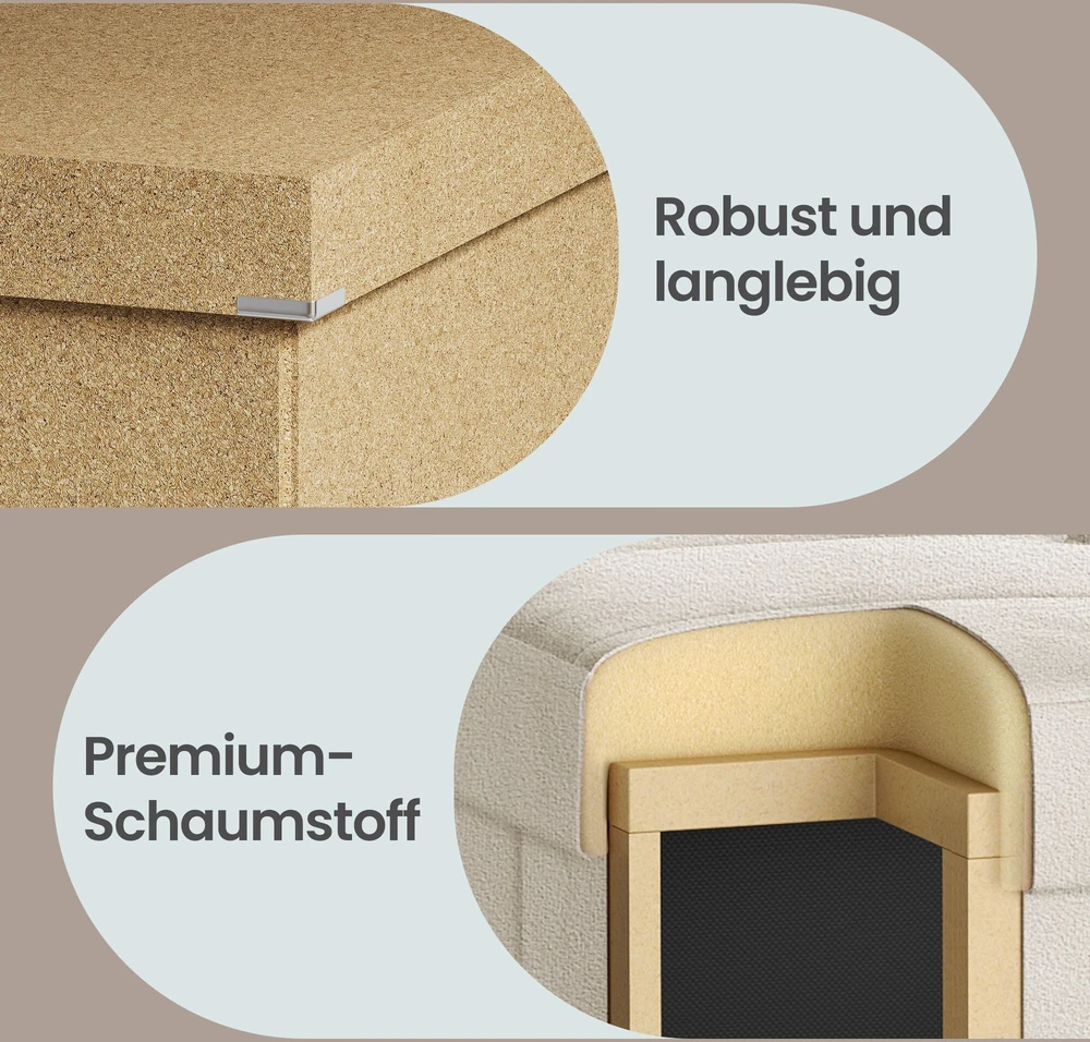 Songmics Pufas 38 x 110 x 40 cm balta