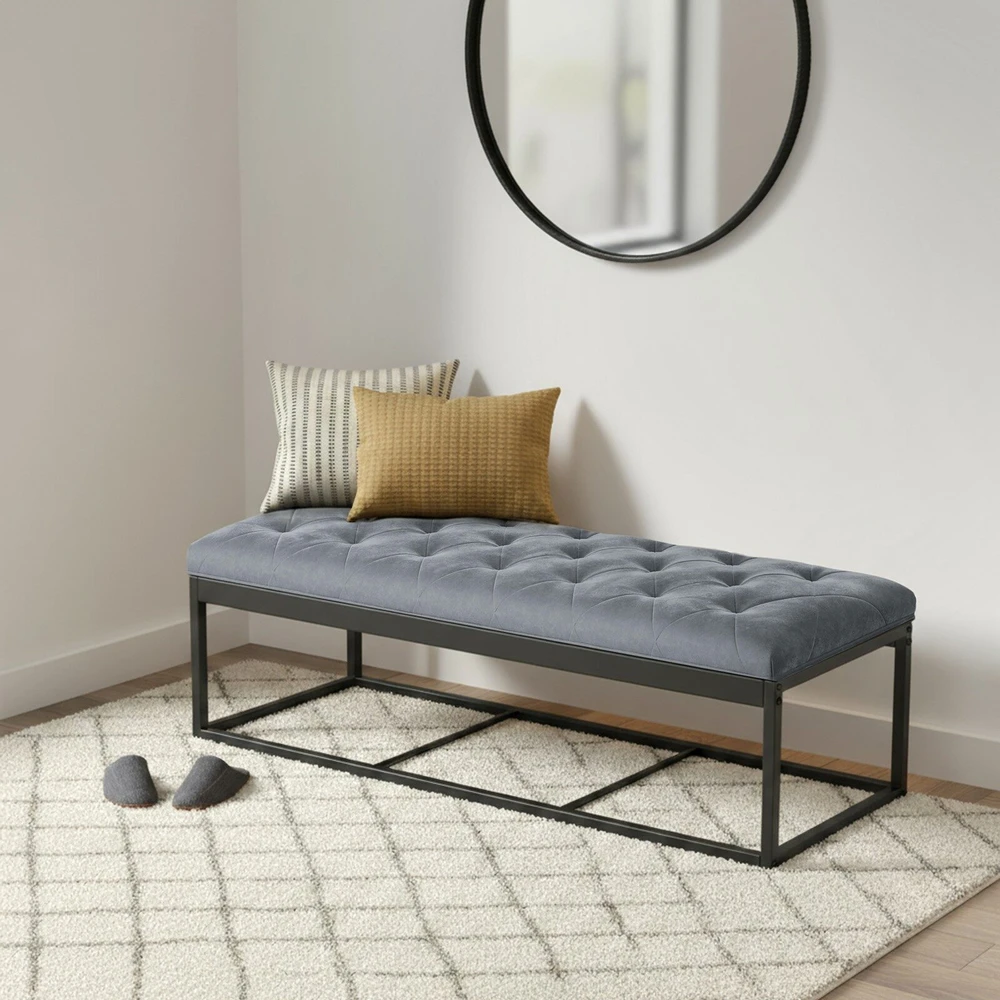Songmics Pufas su daiktadėže 40 x 110 x 40 cm pilka