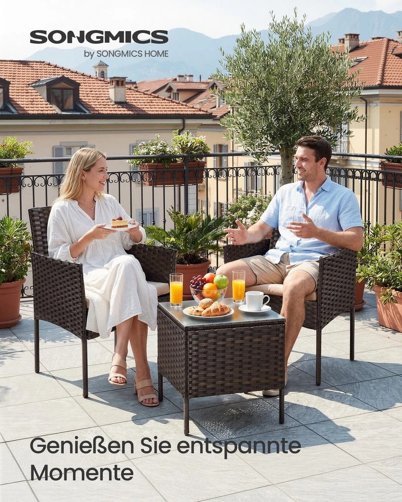 Lauko baldų komplektas Songmics Sodo baldų komplektas iš 3 dalių