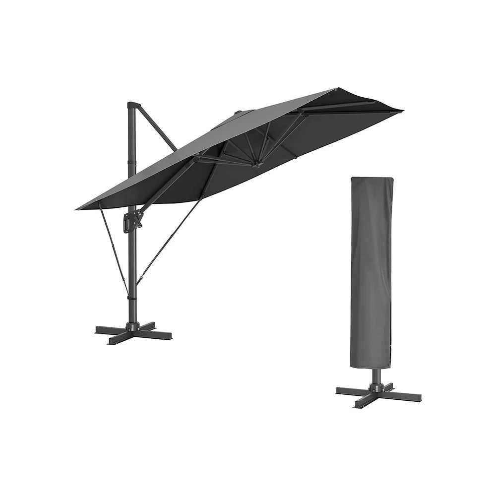 Songmics Parasol konsolinis skėtis šviesai pilkas