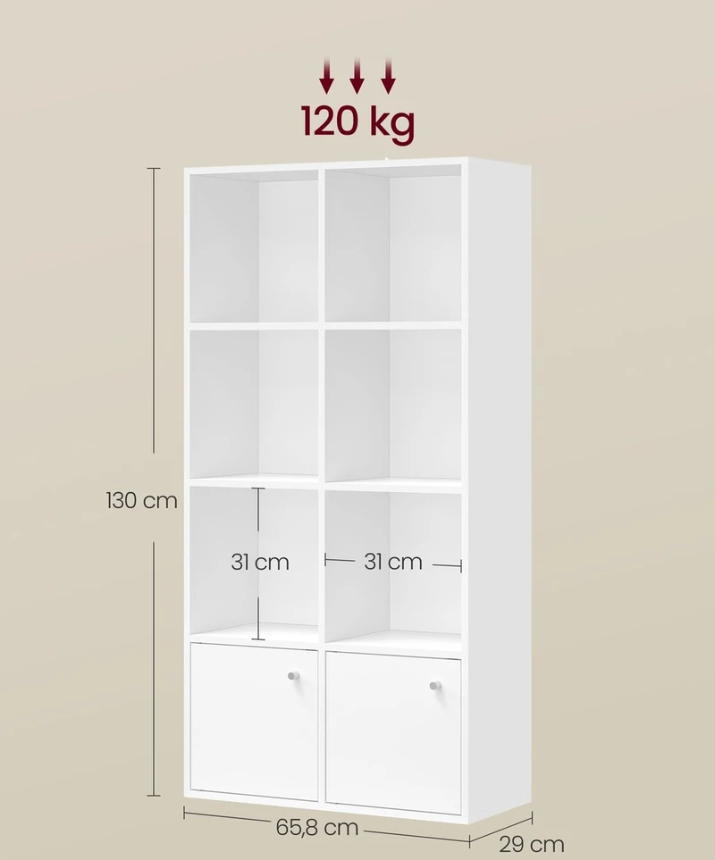 Songmics Knygų lentyna 29 x 65,8 x 130 cm
