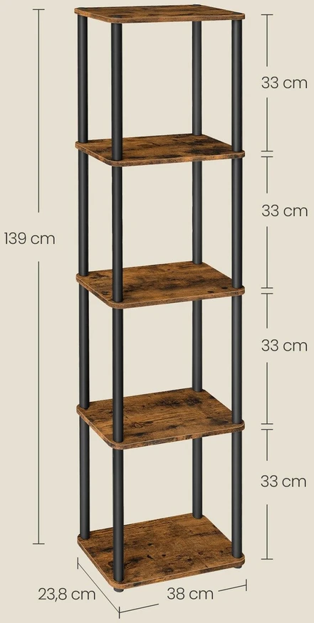 Songmics Stovinti lentyna 23,8 × 38 × 139 cm