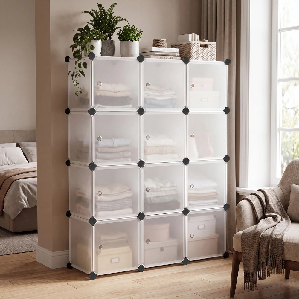 Songmics Spinta su 12 kubelių 93x31x123 cm