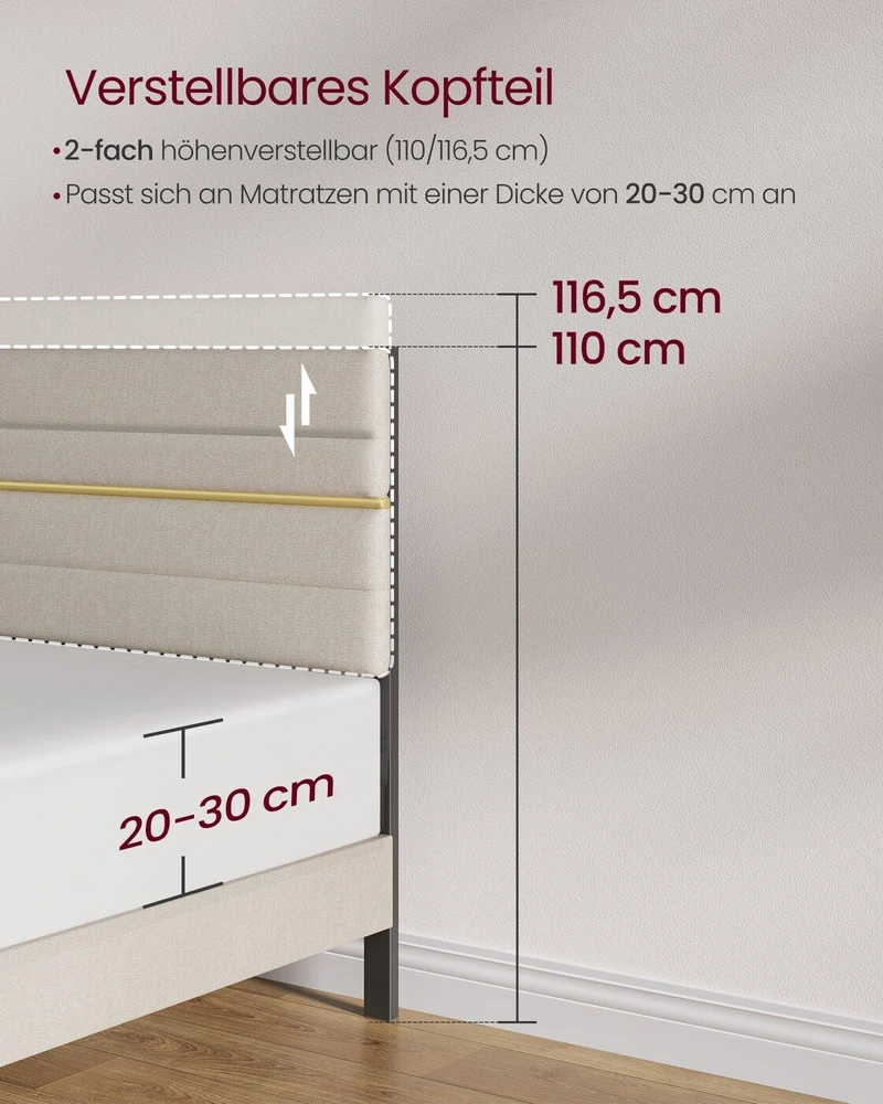 Songmics Dvigulė lova 160x200cm