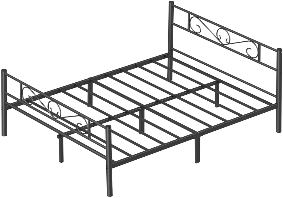 Songmics Metalinė lova 160x200 cm, juoda