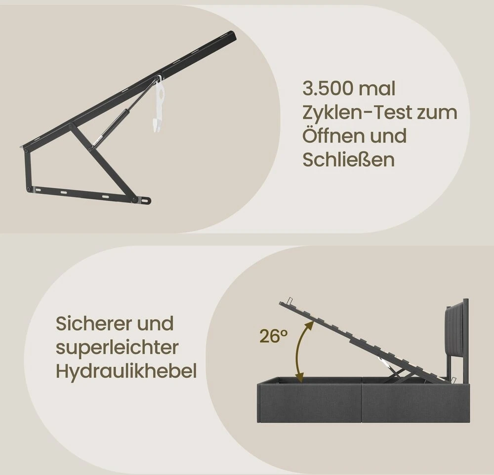 Lova Songmics Lovos rėmas 90 × 200 cm