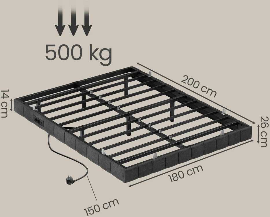 Songmics Lovos rėmas 200 x 180 cm