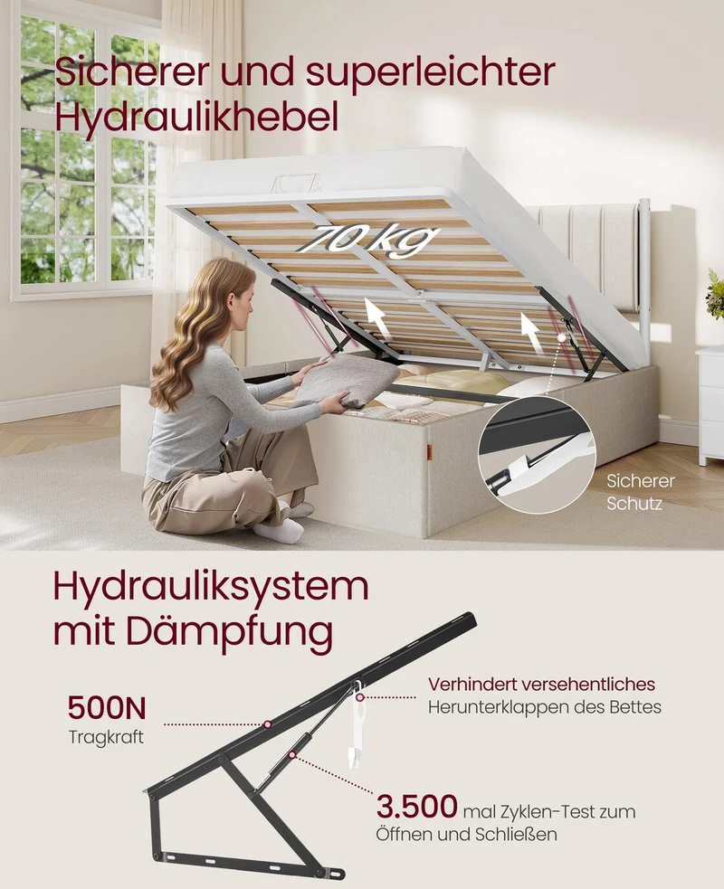 Songmics Lovos rėmas 140 x 200 cm