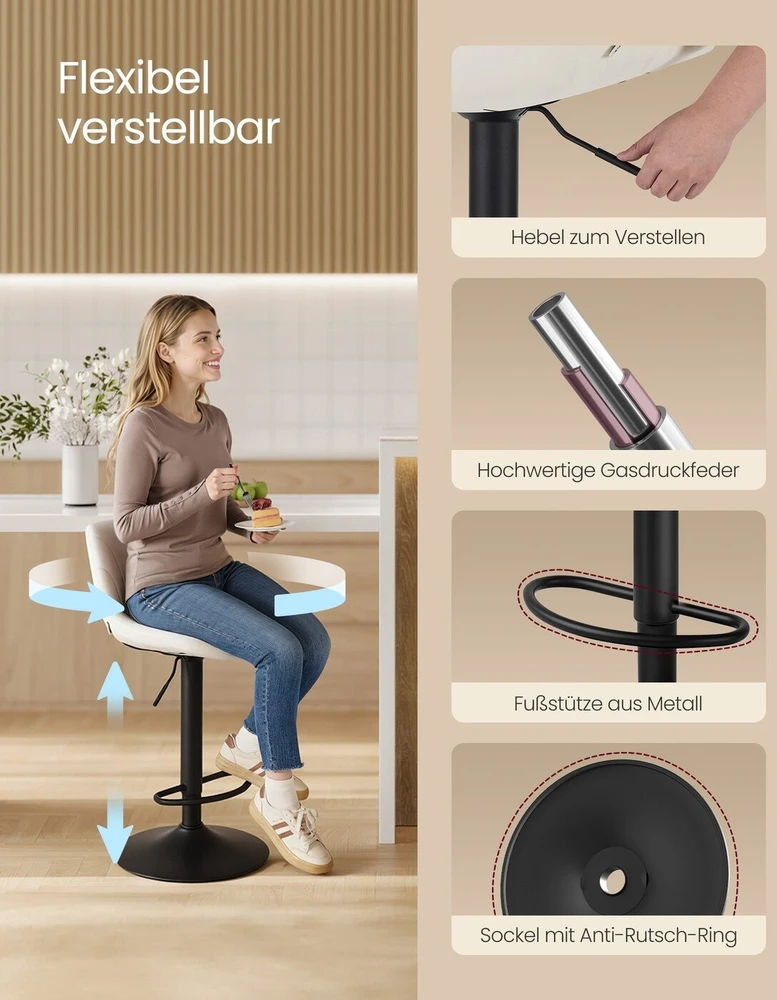 Songmics Baro kėdės 2vnt.