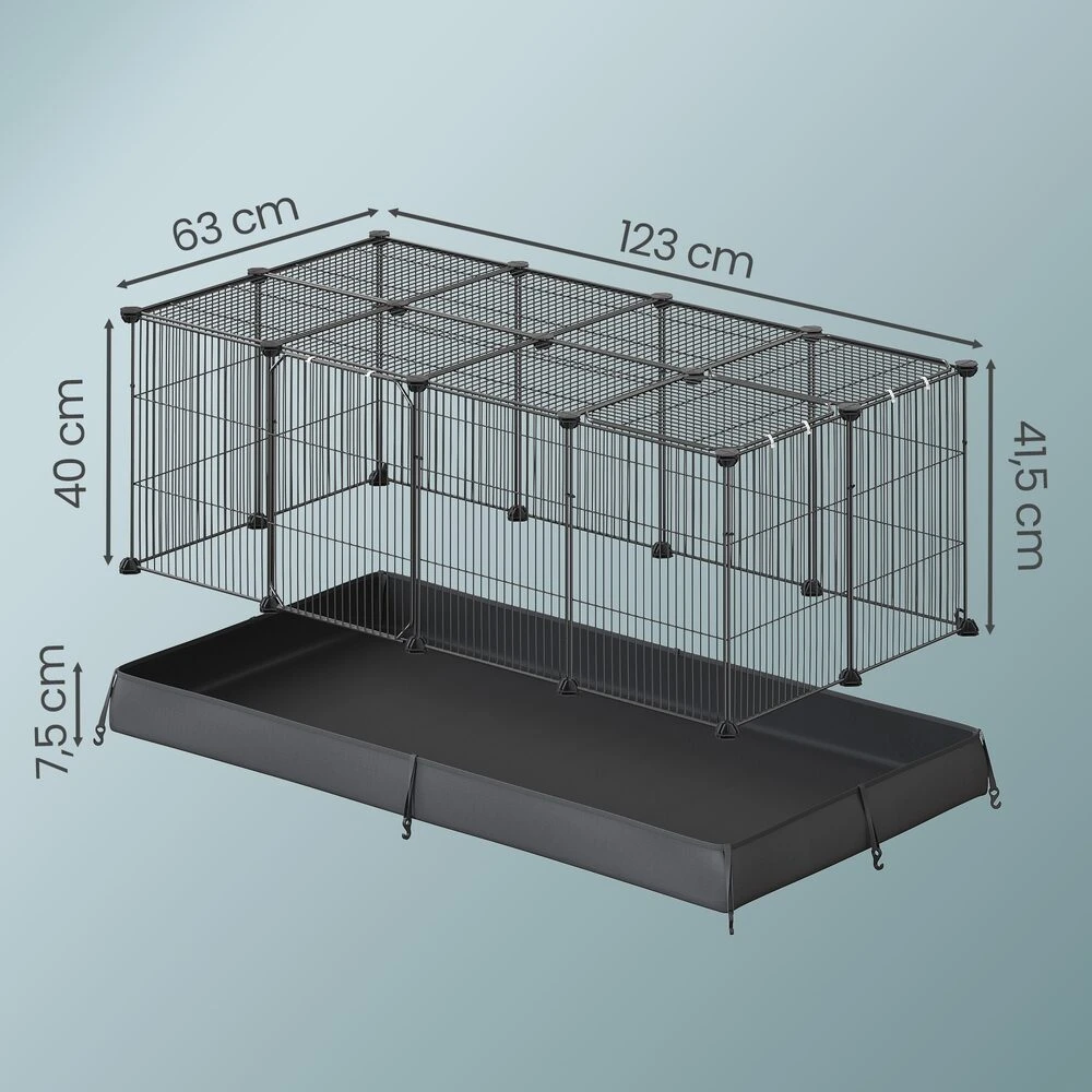 Songmics Mažų gyvūnų aptvaras 123 x 63 x 41,5 cm
