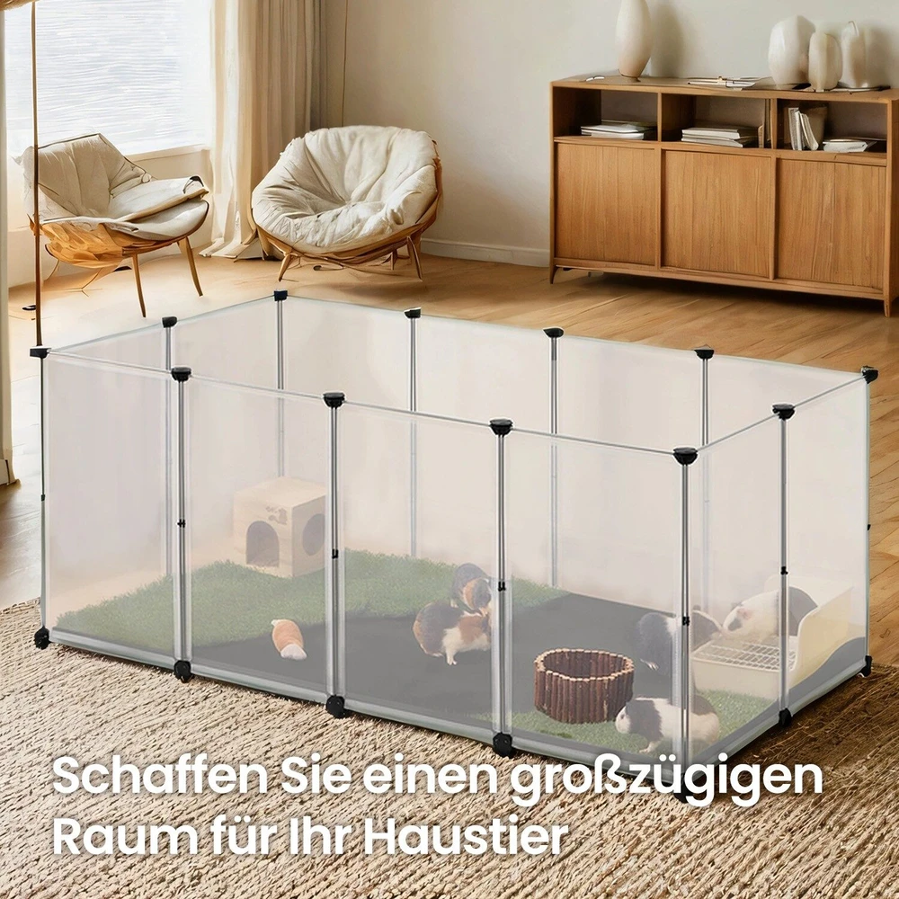 Songmics Mažų gyvūnų aptvaras su nuimama vandeniui atsparia danga, 145x73x57 cm