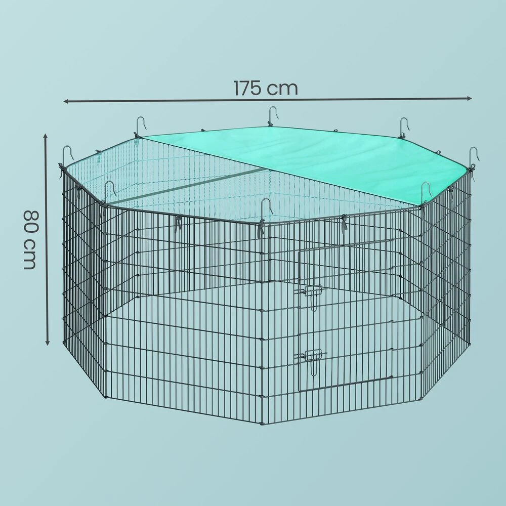 Songmics Smulkių gyvūnų aptvaras 175×175×80 cm 8 vnt.