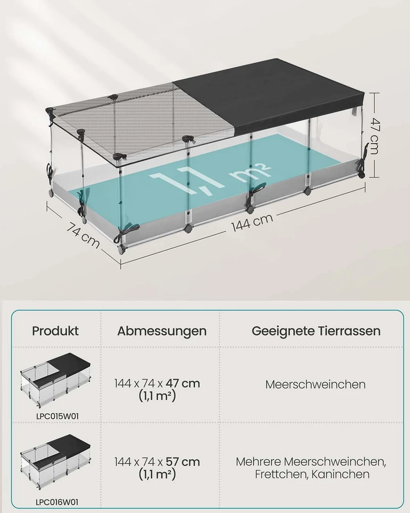 Songmics Gyvūnų narvas 144 x 74 x 47 cm