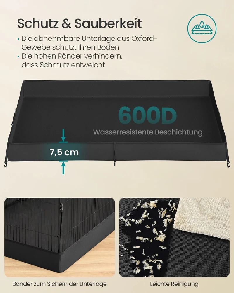 Songmics Narvas graužikams juodas