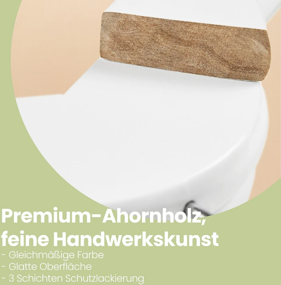 SONGMICS medinės pakabos, 10 vnt. rinkinys, pakabos iš masyvios medienos
