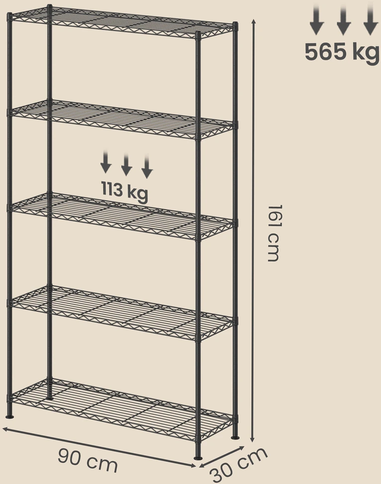 Songmics Lentyna 30 x 90 x 161 cm
