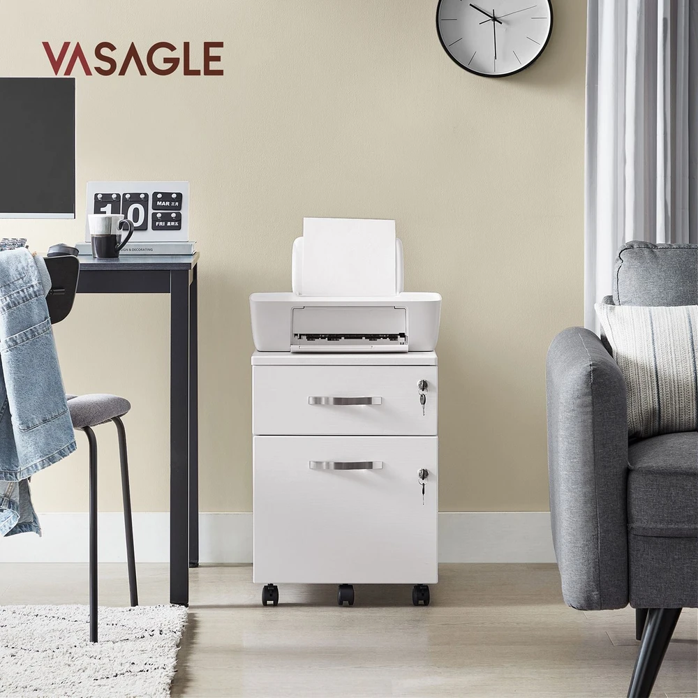Songmics Vasagle Mobilus pjedestalas 2 užraktai Baltas