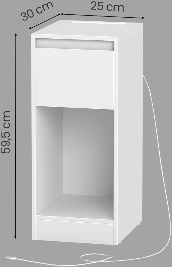 Songmics Naktinis staliukas 30 × 25 × 59,5 cm