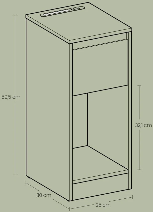 Songmics Naktinis staliukas 2vnt. 30 × 25 × 59,5 cm