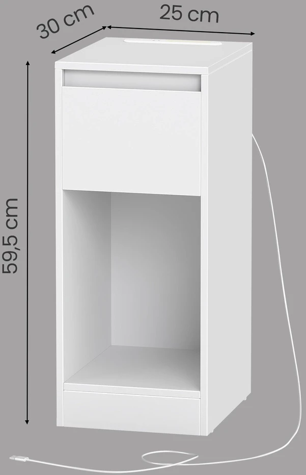 Songmics Naktinis staliukas 30 × 25 × 59,5 cm