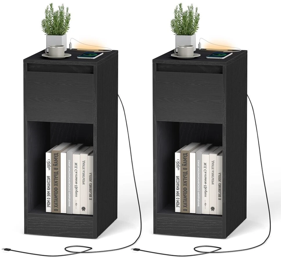 Songmics Naktinis staliukas 2vnt. 30 × 25 × 59,5 cm