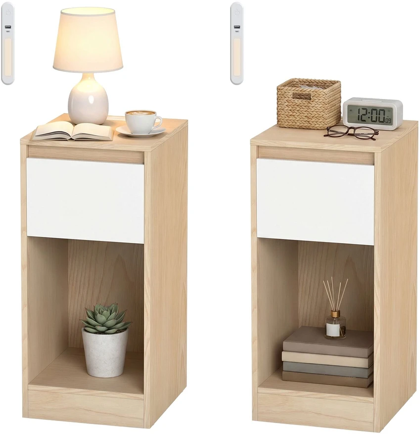 Songmics Naktinis staliukas 2vnt. 30 × 25 × 59,5 cm