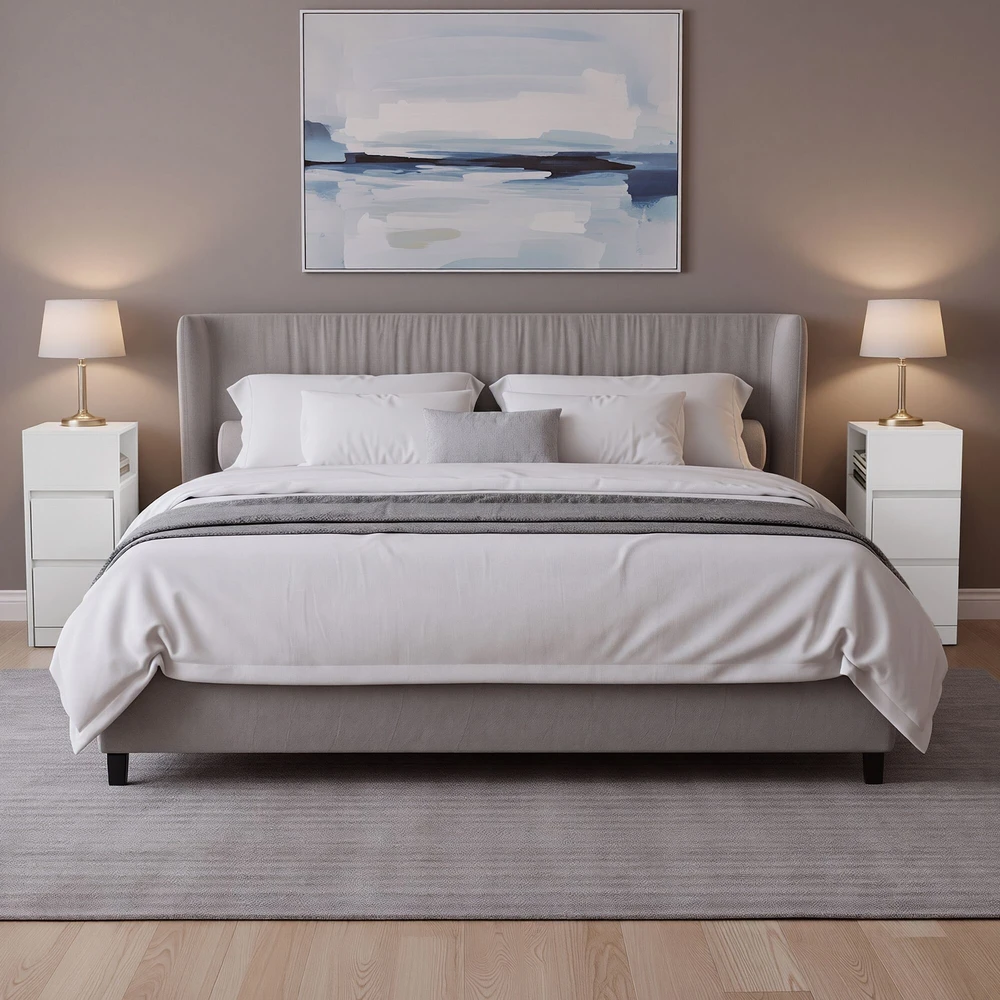 Songmics Naktinis staliukas su 2 stalčiais ir atvira lentyna, 30x25x65 cm