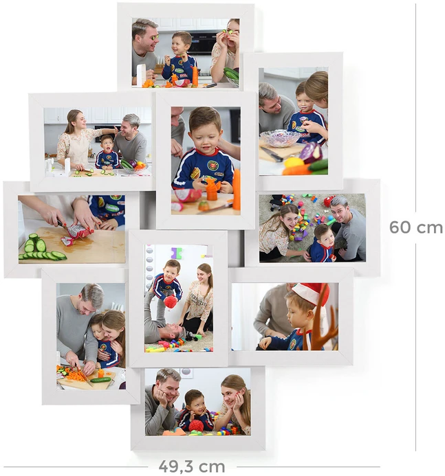 Nuotraukų rėmelis Songmics Bilderrahmencollage für 10 Fotos Weiß