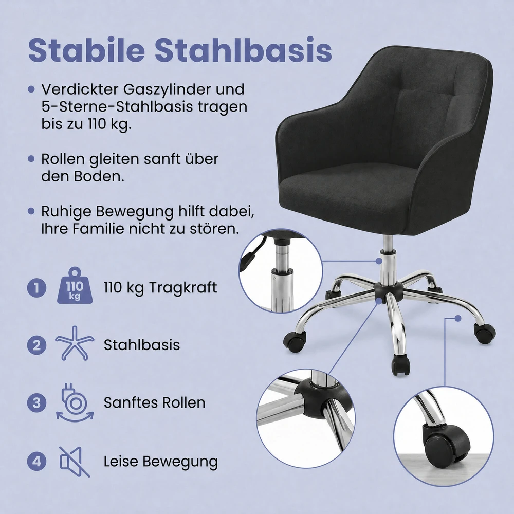 Songmics Biuro kėdė juoda
