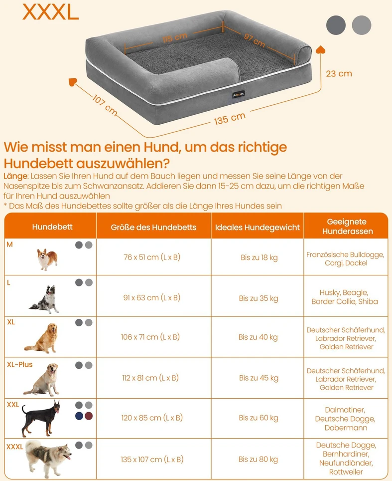 Songmics Feandrea Ortopedinė lova šunims Pagalvėlė šunims Krepšelis šunims Minkštas paminkštinimas Sofa šunims