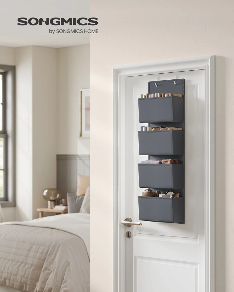 SONGMICS pakabinamas durų organizatorius su 4 kišenėmis, 33,5 x 12 x 100 cm, RDH04G