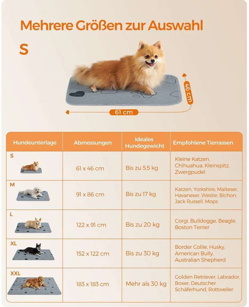 Songmics Plaunami šuniuko įklotai 61 x 46 cm rinkinys iš 2 vnt
