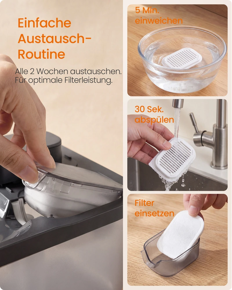 Songmics Pakaitinis filtras 4,5 l kačių fontanui, baltas, 6,6 × 4,7 × 1 cm, 12 vnt.