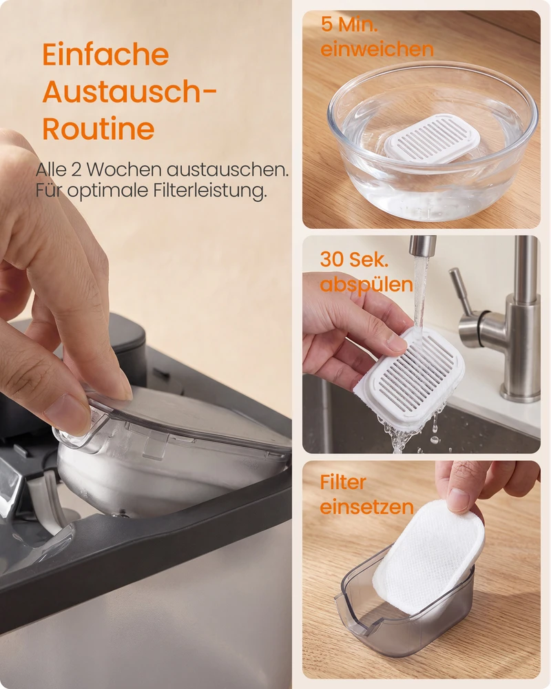 Songmics Pakaitinis filtras 4,5 l kačių fontanui, baltas, 6,6 × 4,7 × 1 cm, 12 vnt.