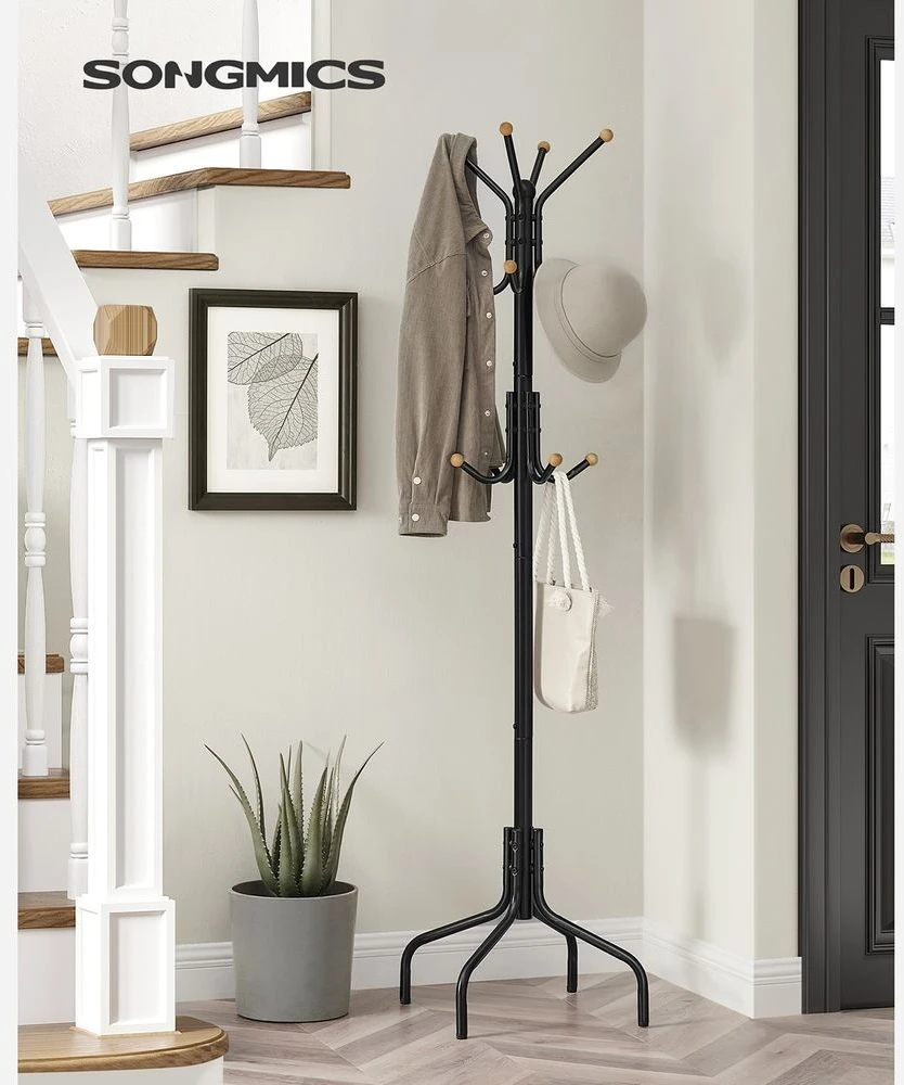 Songmics Paltų kabykla, Metalas, 55x180x55 cm, Balta