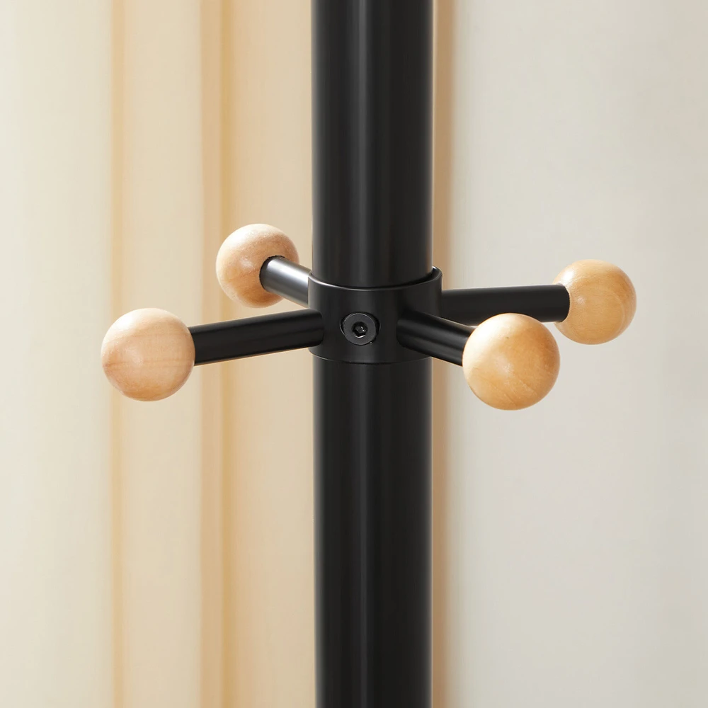 Songmics Drabužių kabykla su kabliukais RCR028B01, juoda