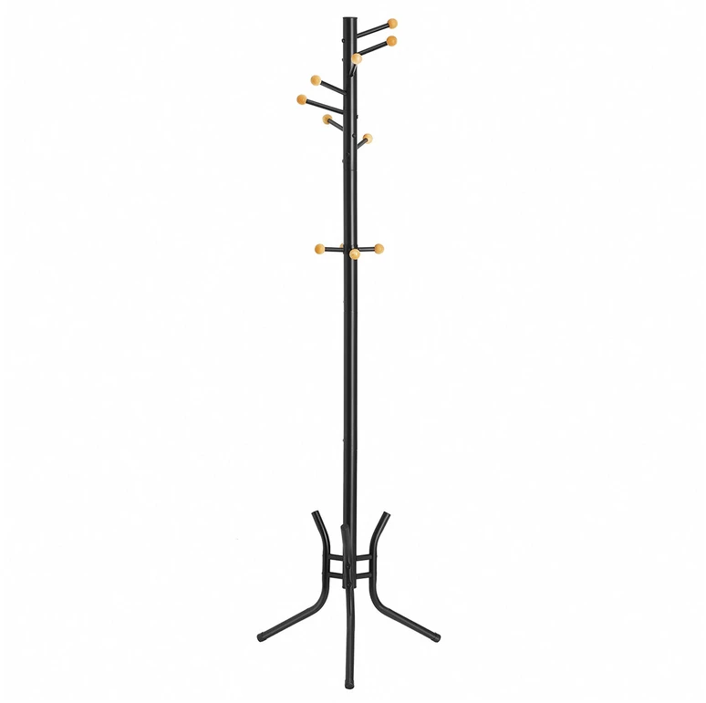 Songmics Drabužių kabykla su kabliukais RCR028B01, juoda