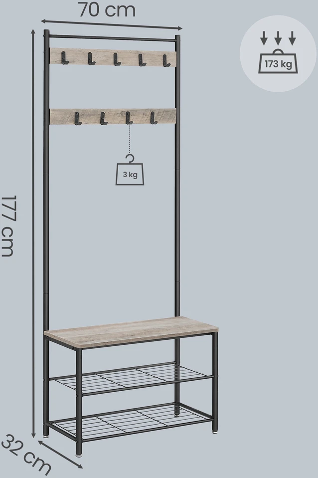 Songmics Drabužių kabykla 32x70x175 cm