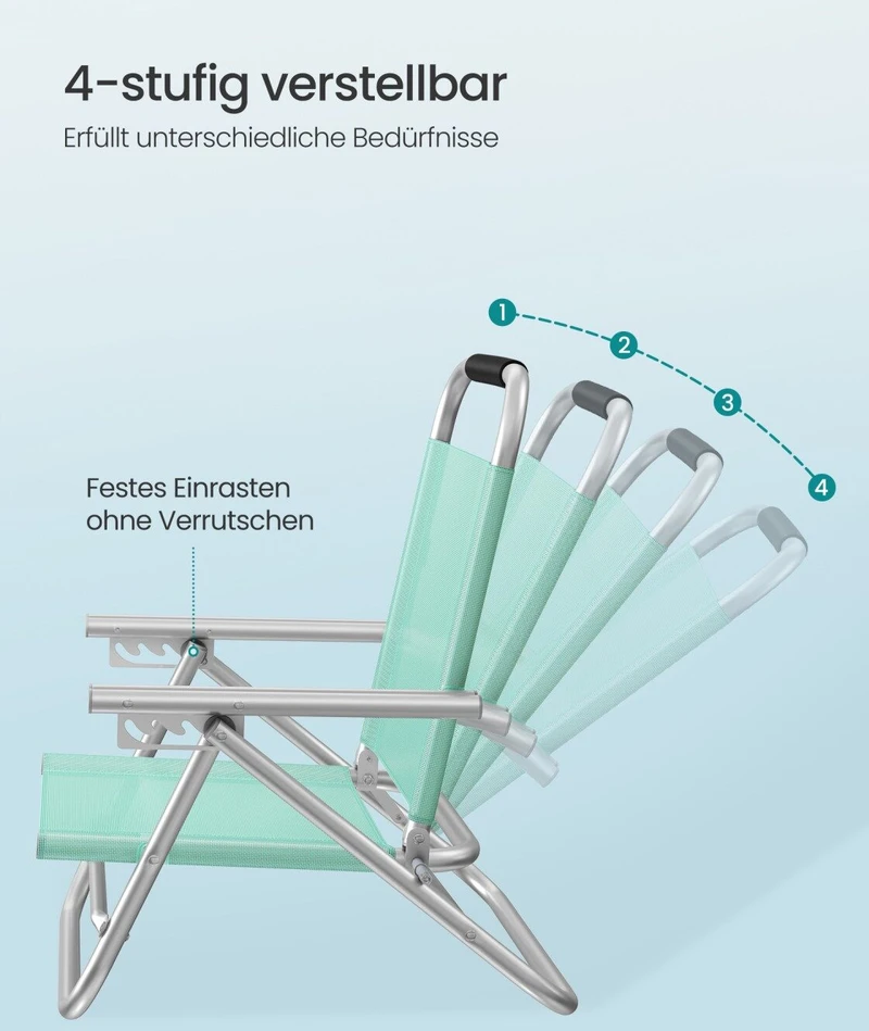 Songmics Strandstuhl Outdoor-Stuhl grün