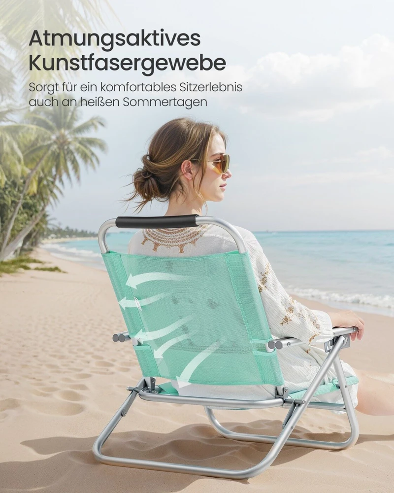 Songmics Strandstuhl Outdoor-Stuhl grün