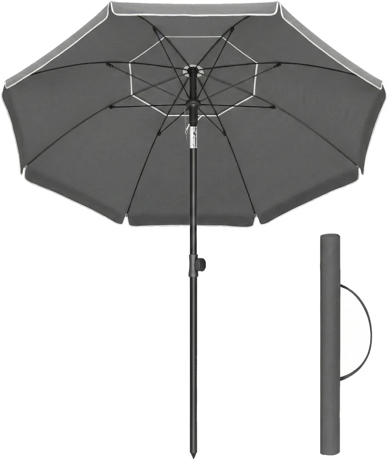 Songmics Reguliuojamo aukščio paplūdimio skėtis, 200 cm, UV apsauga UPF 50+