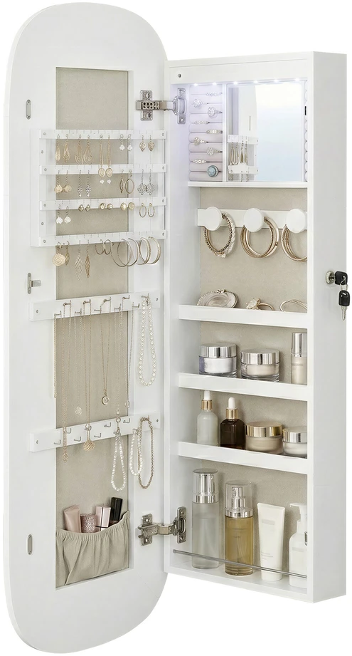 Songmics Sieninė spintelė MDF 10x42x108 cm balta