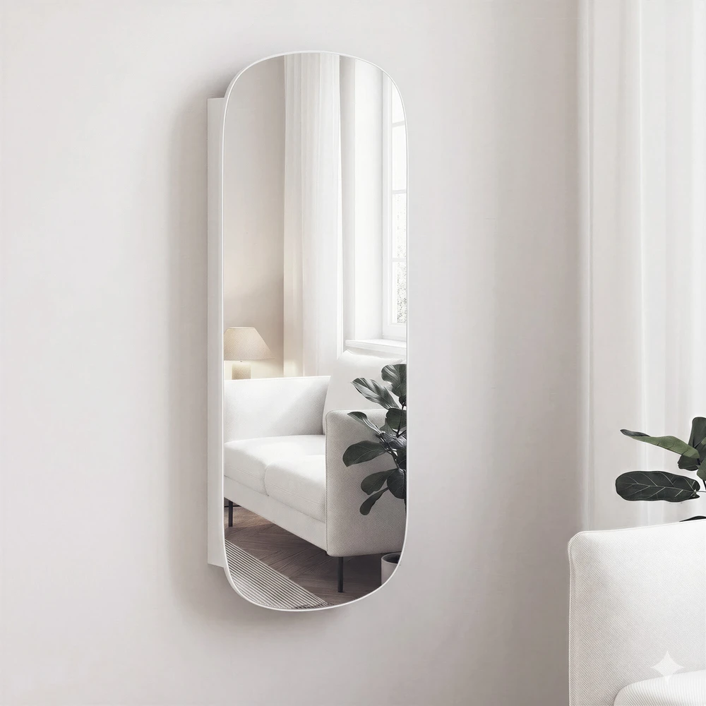 Songmics Sieninė spintelė MDF 10x42x108 cm balta