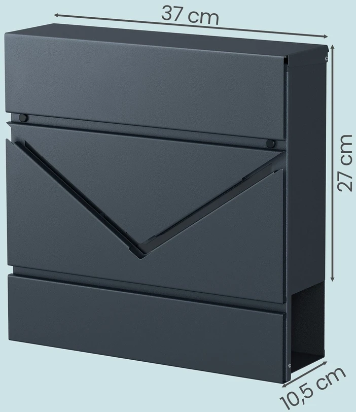 Pašto dėžutė SONGMICS 37 x 10,5 x 37 cm antracitinė