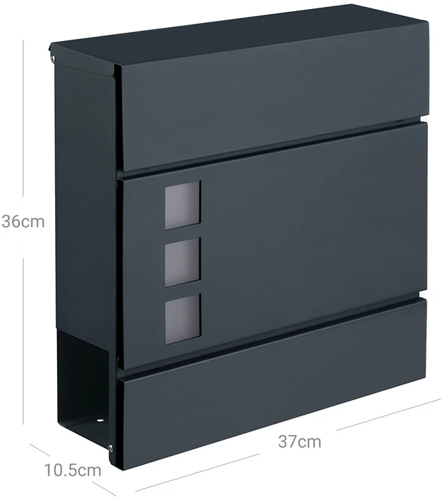 Songmics Laiškų dėžutė antracito spalvos